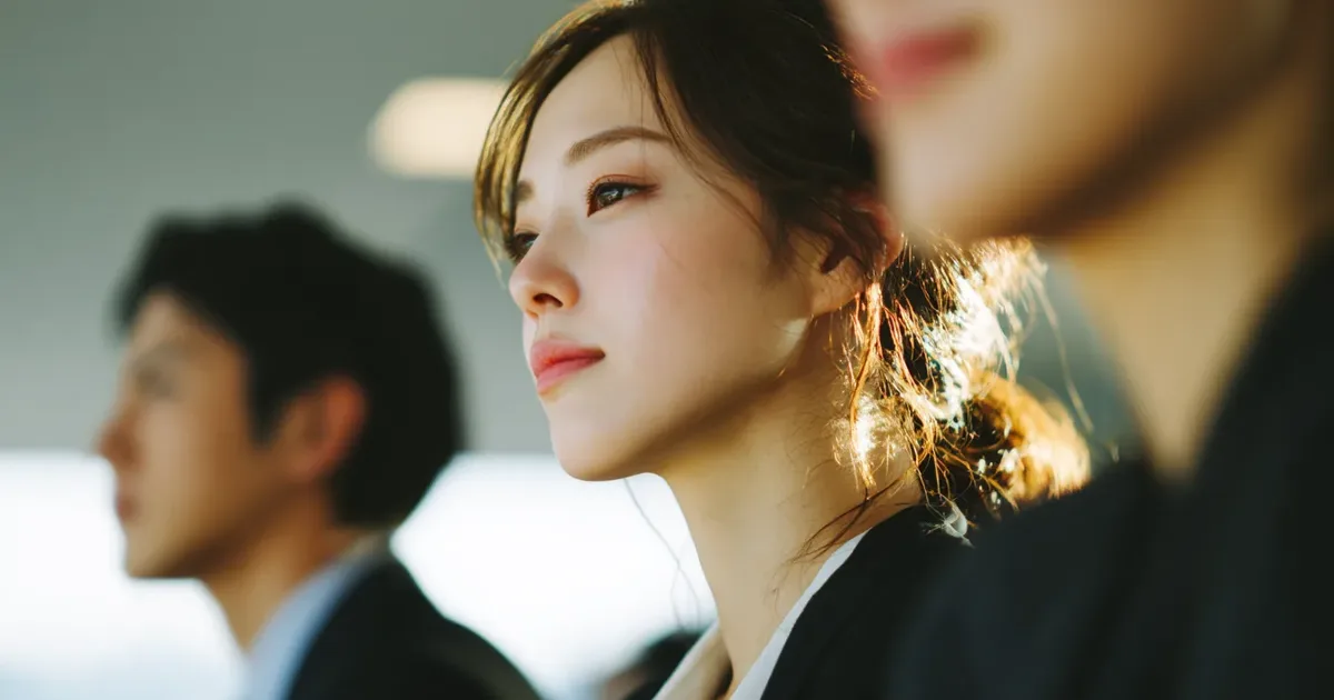 考えごとをする女性